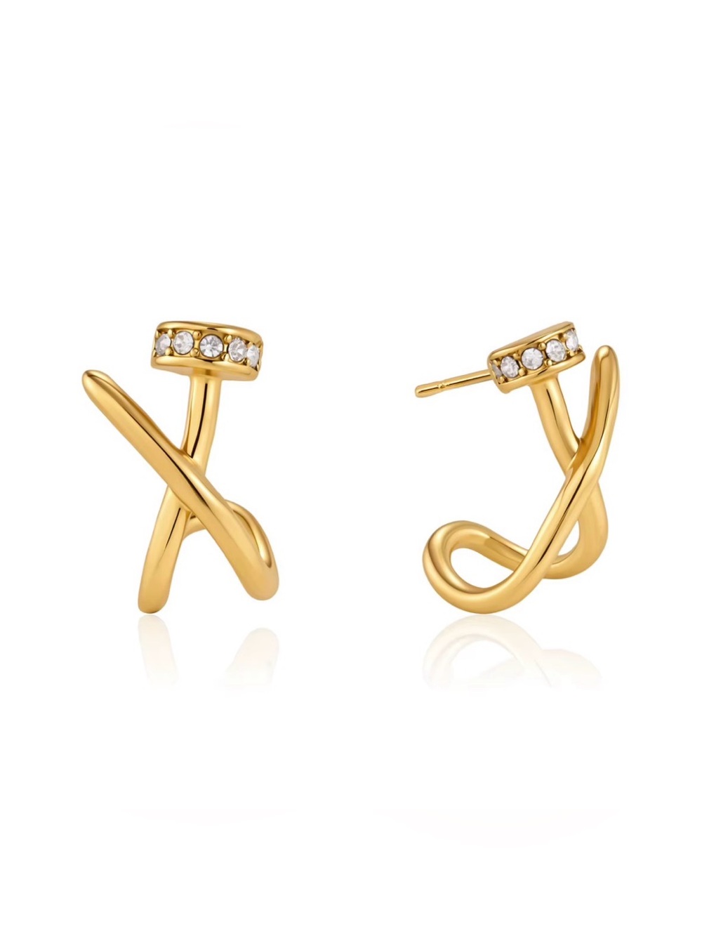 Diamond nail earrings D198